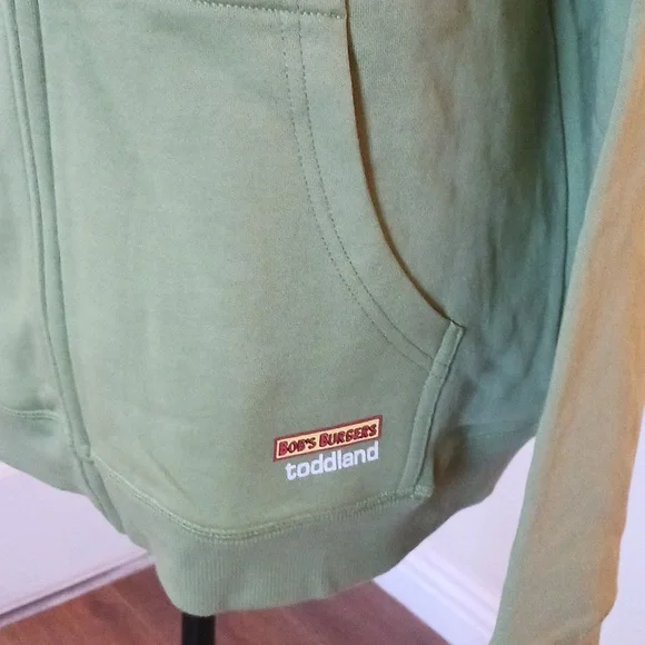 NWT Toddland Bobs Burgers Louise Green Hoodie with Pink Bunny Ears LARGE